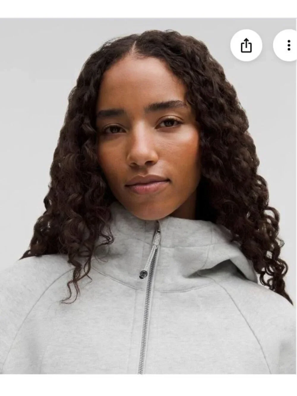 lululemon Scuba Full Zip Cropped Hoodie Heathered Core Ultra Light Grey Size 8